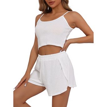 Women's Pajamas Loungewear Soft Round Neck Spaghetti Strap Top and Shorts Pajama Set