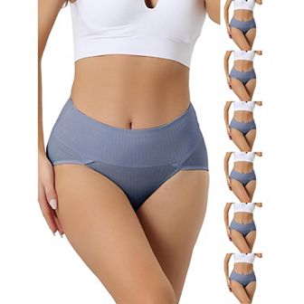 7 Packs Women's Plus Size High Waist Stretch Briefs Underpants Tummy Control Panties