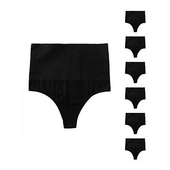 7 Packs Women's Tummy Control Thong Panties Shapewear Slimmer High Waist Non-Marking Briefs
