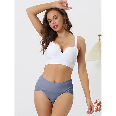 8 Packs Women's Plus Size High Waist Stretch Briefs Underpants Tummy Control Panties