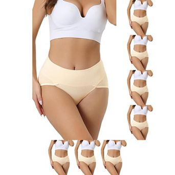 8 Packs Women's Plus Size High Waist Stretch Briefs Underpants Tummy Control Panties