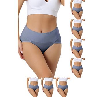 8 Packs Women's Plus Size High Waist Stretch Briefs Underpants Tummy Control Panties