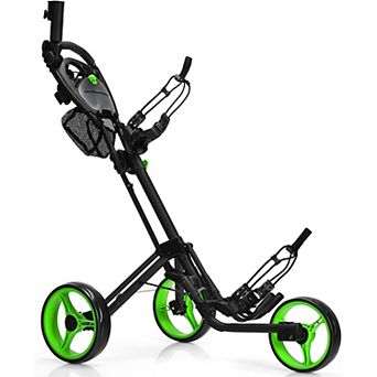 3 Wheel Folding Golf Push Cart with Brake Scoreboard Adjustable Handle