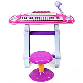 37 Key Electronic Keyboard Kids Toy Piano Included Microphone and Stool