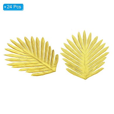 10" Palm Leaves, 24 Pack Artificial Palm Leaves Faux Palm Fronds Simulation Tree Leaves