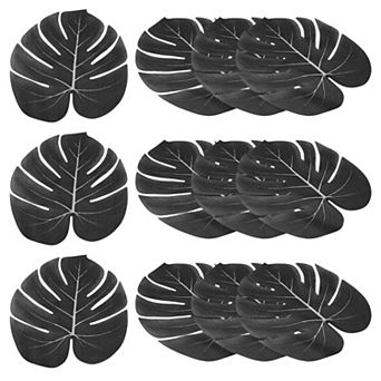 13" Palm Leaves, 12 Pack Artificial Palm Leaves Faux Palm Fronds Simulation Tree Leaves