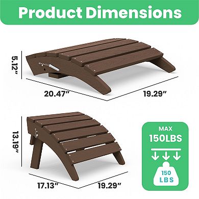 HDPE Foldable Assembled Patio Ottoman for Adirondack chair