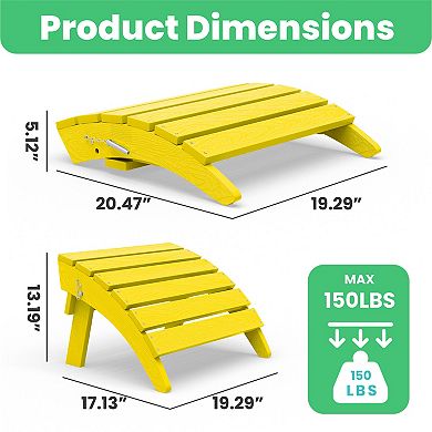 HDPE Foldable Assembled Patio Ottoman for Adirondack chair