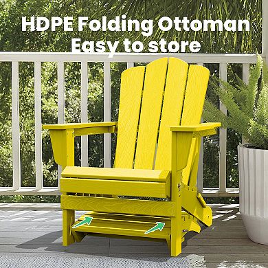 HDPE Foldable Assembled Patio Ottoman for Adirondack chair
