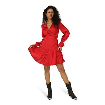 Wild Flower Embroidered Wrap Dress