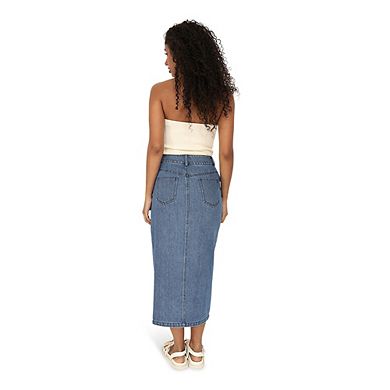 Can't Forget You Denim Midi Skirt