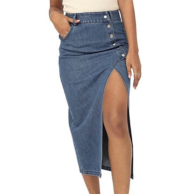 Can't Forget You Denim Midi Skirt