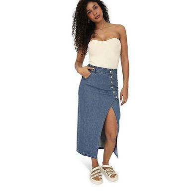 Can't Forget You Denim Midi Skirt