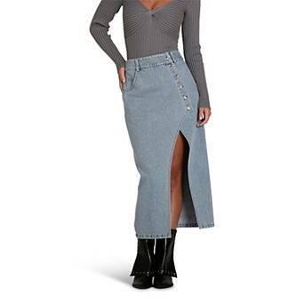 Can't Forget You Denim Midi Skirt