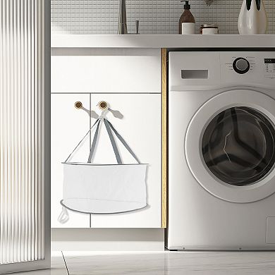 Durable Single Layer Clothes Drying Basket for Balcony 9.84"x18.9" 57L Gray