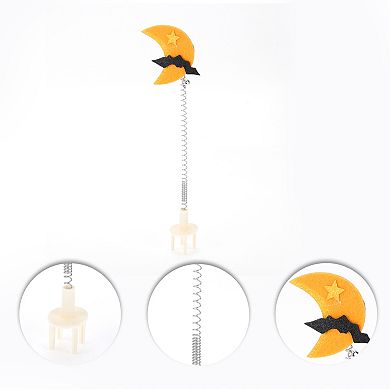 1 Pcs Portable Moon Pattern Cat Playing Rod for Indoor Yellow