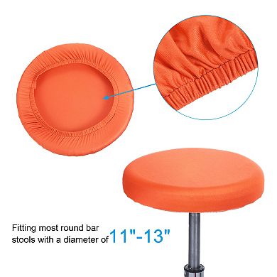 9.5" Round Bar Stool Cover, 4 Pack Washable Elastic Stool Cushion Cover for Diameter 11"-16" Chair