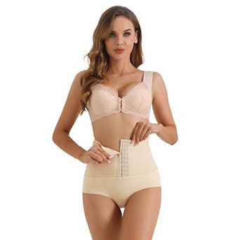 Women's Flatten Tummy High Waist Control Panties with Hooks Closure Hip Lifter Shapers Briefs