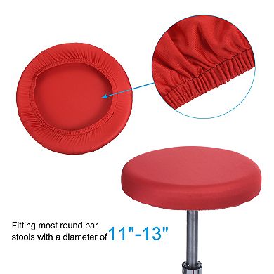 9.5" Round Bar Stool Cover, 2 Pack Washable Elastic Stool Cushion Cover for Diameter 11"-16" Chair