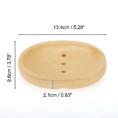 Portable Oval Soap Dish for Bathroom for Kitchen 5.28"x3.78"x0.83" Brown 1 Pc