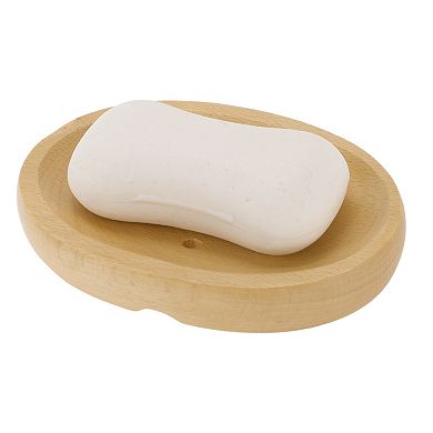 Portable Oval Soap Dish for Bathroom for Kitchen 5.28"x3.78"x0.83" Brown 1 Pc