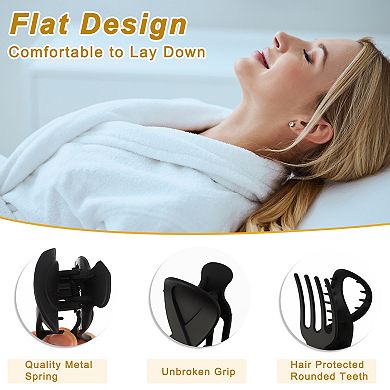 2pcs Flat Hair Clips, Flat Claw Clips for Thick Hair, Stylish Flat Clips for Hair