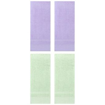 4 Pack Striped Pattern Hand Towels Set, Quick Drying Towel for Bathroom 14" x 30"