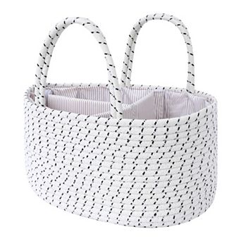 1 Pack Woven Storage Basket, Shelf Closet Storage Bin for Blankets, Organizer Bin with Handles