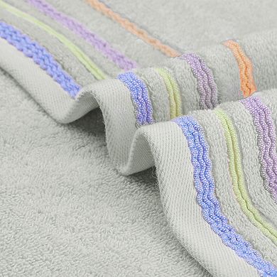 4 Pack Colorful Striped Pattern Hand Towels Set, 13" x 30"