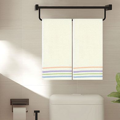 4 Pack Colorful Striped Pattern Hand Towels Set, 13" x 30"