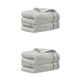 4 Pack Colorful Striped Pattern Hand Towels Set, 13" x 30"