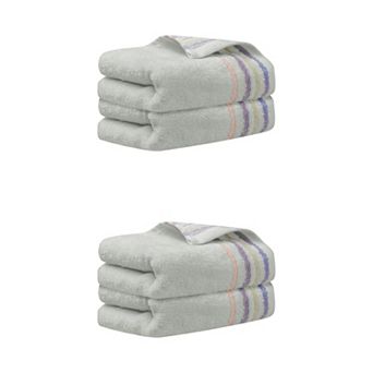4 Pack Colorful Striped Pattern Hand Towels Set, 13" x 30"