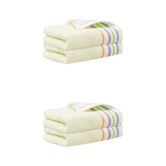 4 Pack Colorful Striped Pattern Hand Towels Set, 13" x 30"