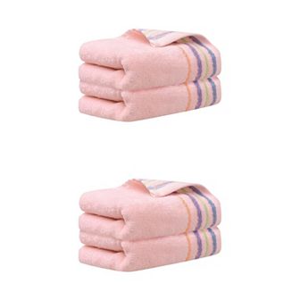4 Pack Colorful Striped Pattern Hand Towels Set, 13" x 30"