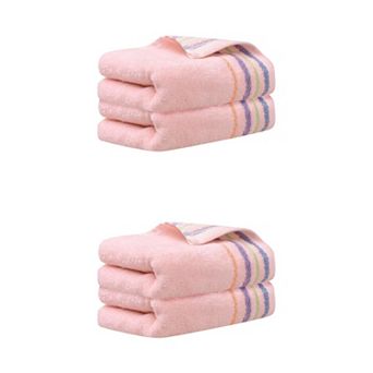 4 Pack Colorful Striped Pattern Hand Towels Set, 13" x 30"