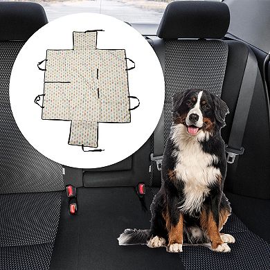 Waterproof Car Seat Cover for Dog Cat Pig Prints White 1 Pc