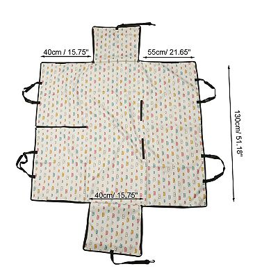 Waterproof Car Seat Cover for Dog Cat Pig Prints White 1 Pc