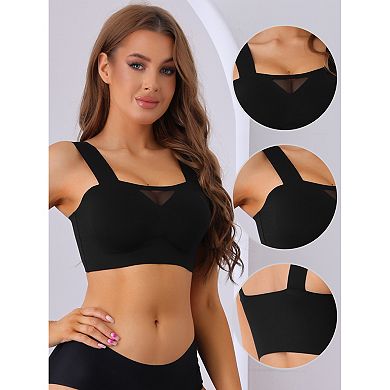 Women's Full-Coverage Mesh Everyday Bralette Push-Up Comfort Wireless Bras
