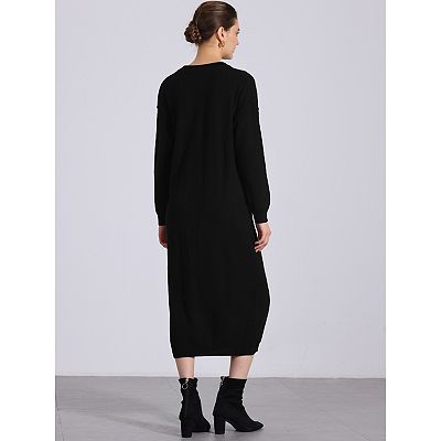 crew neck knitted dress Whistles Ava Round Neck Sweater Dress Forest Green Size XS
