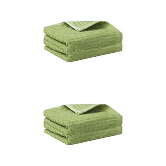 4 Pack Striped Pattern Hand Towels Set, Absorbent Towel for Bathroom 13" x 29"