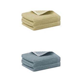 4 Pack Striped Pattern Hand Towels Set, Absorbent Towel for Bathroom 13" x 29"