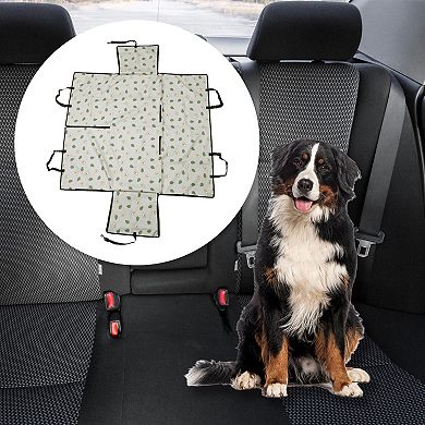 Waterproof Car Seat Cover for Dog Cat Fruits Prints Grey 1 Pc