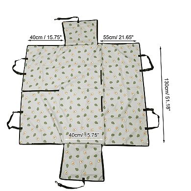 Waterproof Car Seat Cover for Dog Cat Fruits Prints Grey 1 Pc