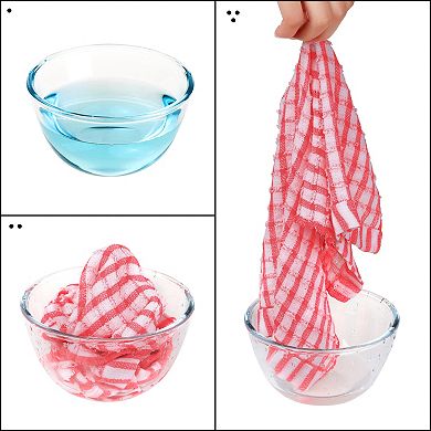 Checked Kitchen Tea Towels, Cotton Washable Dish Cloth, 11" x 16" 12 Pack