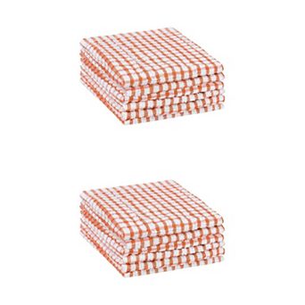 Checked Kitchen Tea Towels, Cotton Washable Dish Cloth, 11" x 16" 12 Pack