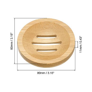 Wooden Soap Dish, 4Pack Soap Saver Tray Self Draining Soap Holder for Bathroom