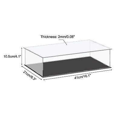 Acrylic Display Case Plastic Cube Storage Box Clear Assemble Dustproof Showcase 16.1x8.3x4.1 Inch