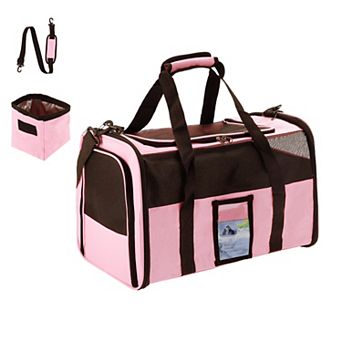Cat Carrier with Portable Food Bowl, Puppy Carrier for Cats Dogs Puppies up to 13 Lbs