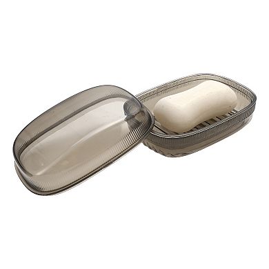 Waterproof with Cover Soap Dish for Bathroom 5.51"x4.13"x2.52" 1 Pc