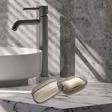 Waterproof with Cover Soap Dish for Bathroom 5.51"x4.13"x2.52" 1 Pc